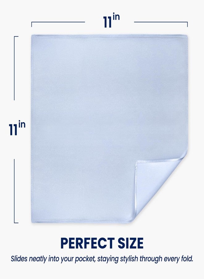 Selected Hanky 100% Pure Silk Pocket Square Solid Color, Light Blue, One Size - Image 3